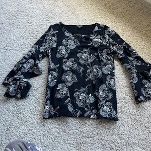 Alfani Floral Black and White Women's Top